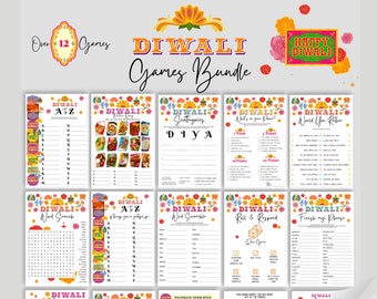 Diwali Party Family Friendly Games Bundle | Diwali Scattergories | Diwali Puzzles and Brainteasers | Diwali Dinner Table Printable Games