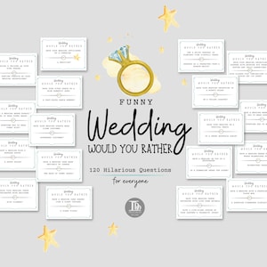 Cartes d'activités de mariage préféreriez-vous | Jeu de douche nuptiale | Cartes d'inspiration drôles de planificateur de mariage | Brise-glace de table de mariage imprimable