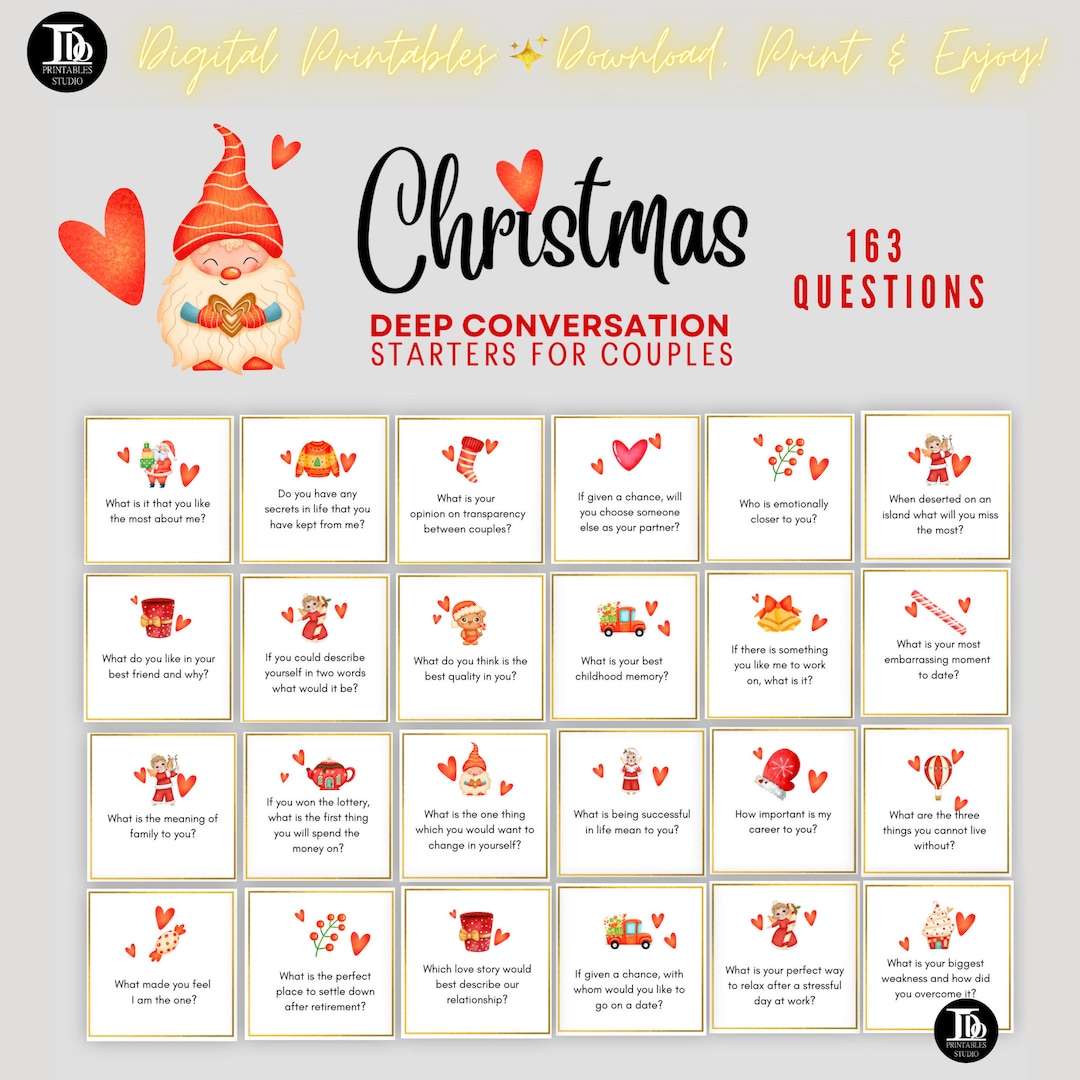 Christmas Deep Conversation Starters for Couples | Stocking Fillers for Men & Women | Fun Couple's Advent Calendar Activity Cards Printable! - Etsy christmas-deep-conversation-starters-for-couples-stocking-fillers-for-men-women-fun-couple-s-advent-calendar-activity-cards-printable-etsy