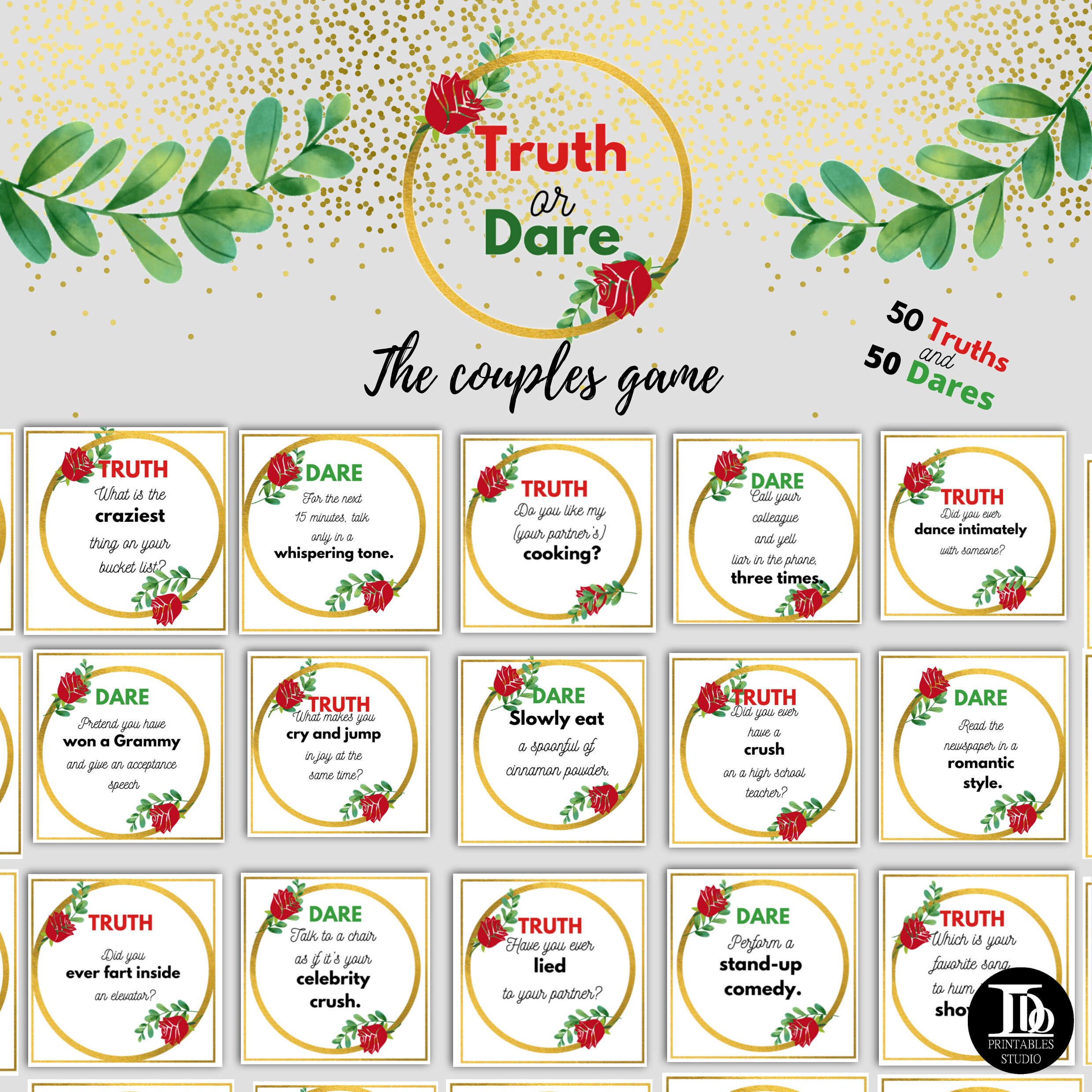 Couples Truth Or Dare Game For Couples Couples Games Night Etsy Couples Truth Or Dare Game For Couples Couples Games Night Etsy
