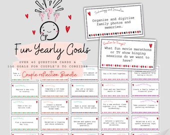 Jahresziele für Paare | Paar Reflection Bundle | Paar Journaling Prompts | Lebensziel Ideen Fragen für Paare zum Diskutieren und Planen