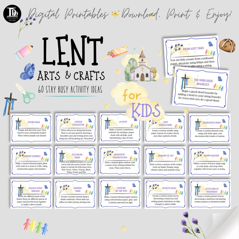 Lent Arts and Crafts Boredom Jar Activity Ideas for Kids Homeschooling ...