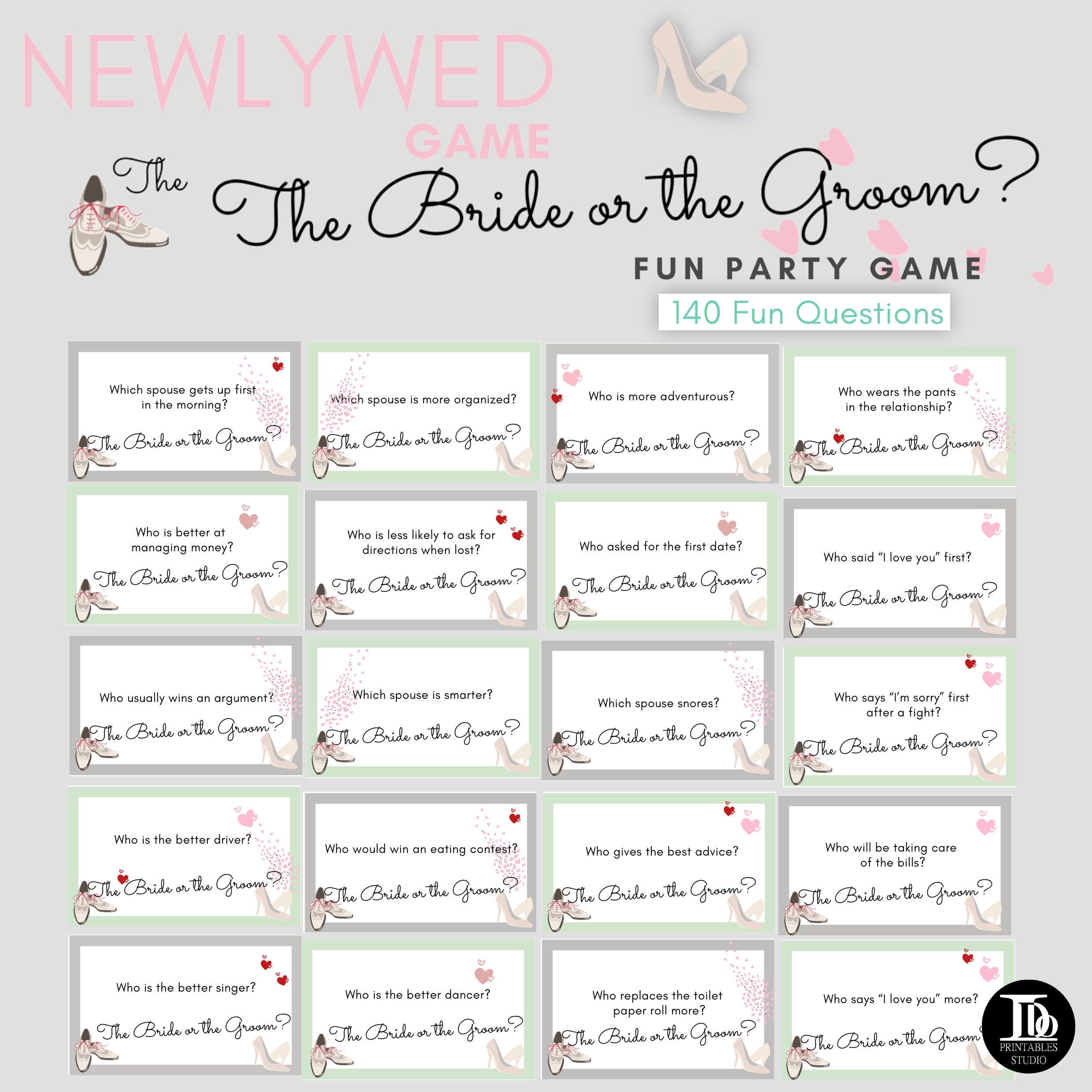 Fun Newlywed Game for Wedding Reception / Wedding Party Etsy UK
