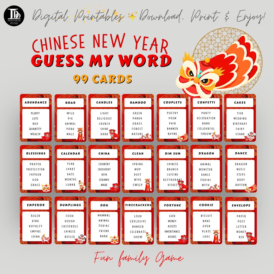 Chinese New Year Word Game | Family Reunion Game | Forbidden Words Game ...