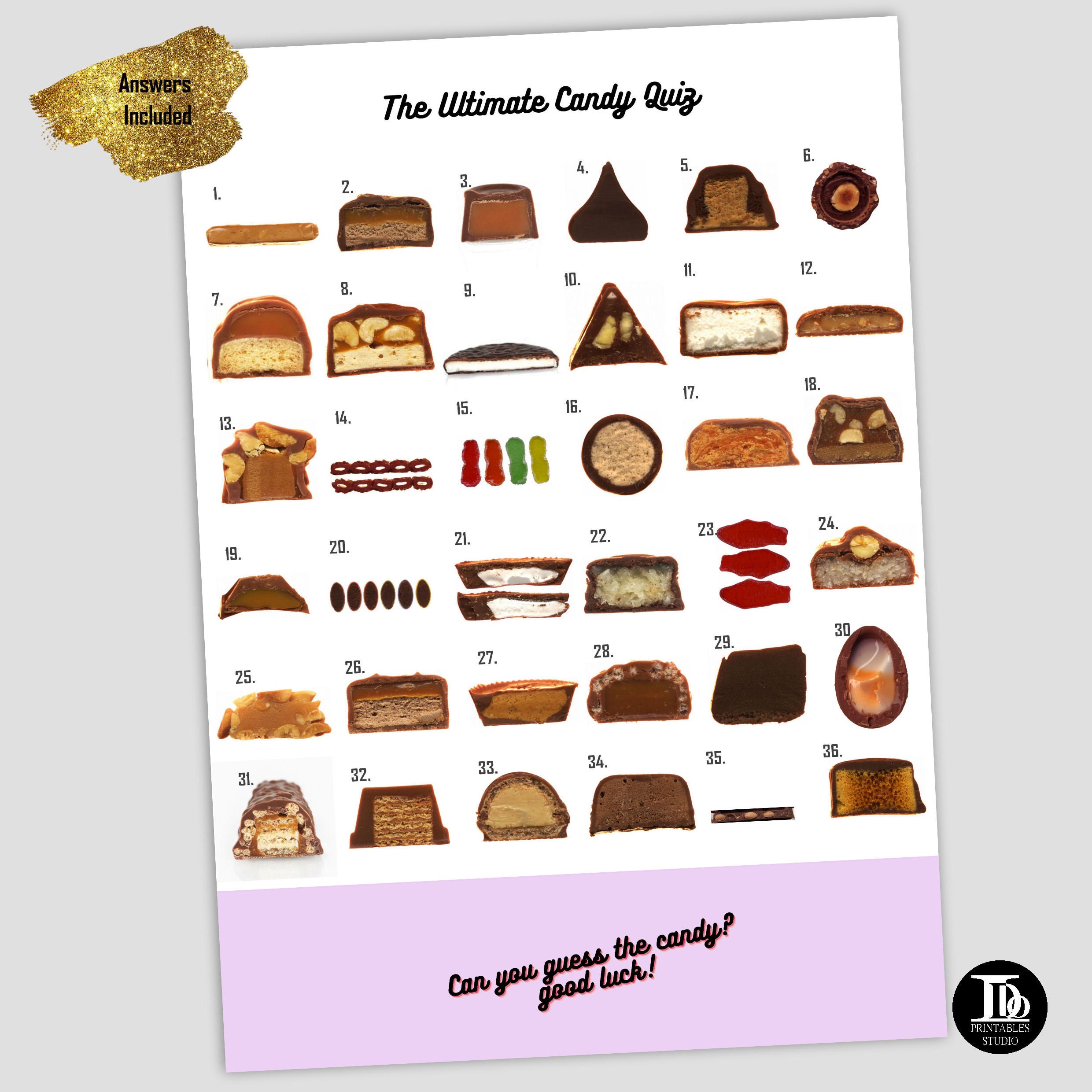 The Ultimate Candy Quiz / Guess the Candy Quiz / Family Quiz Etsy UK