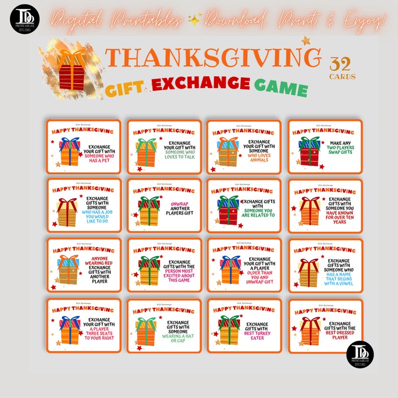 Thanksgiving Gift Exchange Game Yankee Swap (Download Now) Etsy