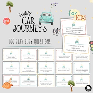 子供向けのドライブ旅行の会話のきっかけ | 車での旅の質問カード | 子供の退屈しのぎのアイスブレーカー、スクリーンフリーのドライブ旅行のサプライズ