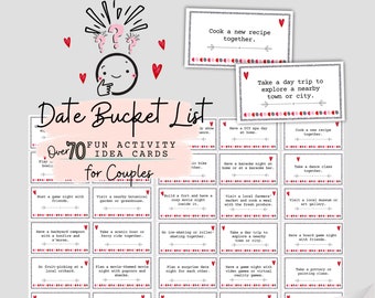 Date Bucket List Activity Idea Cards for Couples | Date Bucket List Activity Cards Engagement, Bridal Shower, Wedding Gift Cards Pack Bundle
