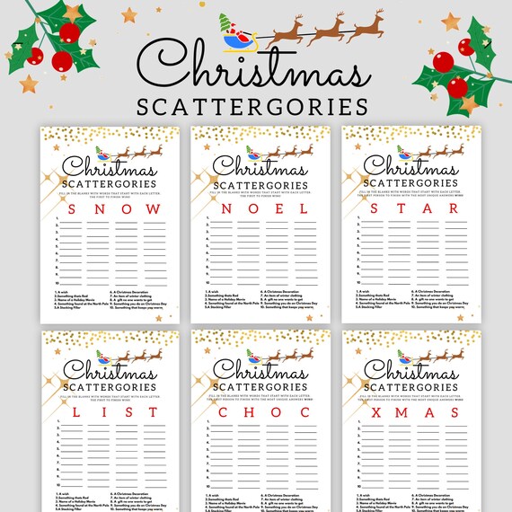 Christmas Scattergories Christmas Party Games Holiday - Etsy Ireland Christmas Scattergories Christmas Party Games Holiday - Etsy Ireland