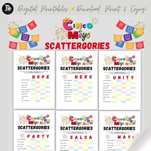Scattergories Cinco de Mayo / Cinco de Mayo Party Game Printable / Cinco de Mayo Activity / May Fifth Activity / Fiesta Scattergories /