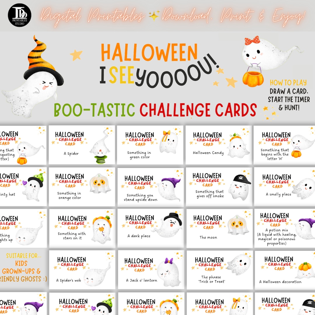 Halloween Scavenger Challenge Activity for Kids | Printable Halloween ...