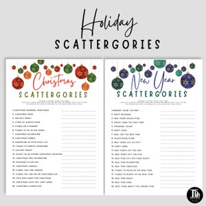 Christmas Scattergories, Christmas Party Games, Holiday Games, Funny Word Game, Adult Christmas Party Games, Christmas Party PRINTABLE