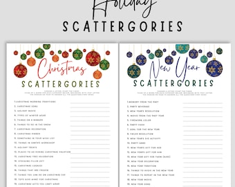 Christmas Scattergories, Christmas Party Games, Holiday Games, Funny Word Game, Adult Christmas Party Games, Christmas Party PRINTABLE