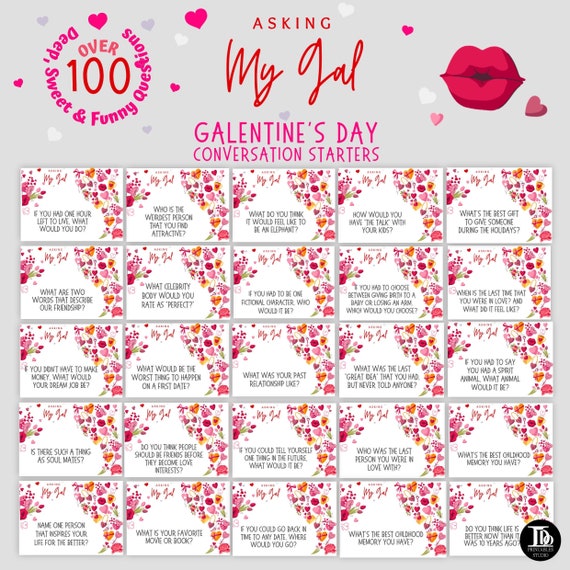 Galentine's Day Conversation Starter Question Cards Pink - Etsy Canada Galentine's Day Conversation Starter Question Cards Pink - Etsy Canada