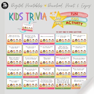 Cartes de questions pour enfants | Activité d'anniversaire | Jeux de classe | Quiz pour enfants | Activité de soirée pyjama pour enfants | Cartes de questions amusantes imprimables !