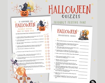 Halloween Quizzes Printable | Halloween Office Party Trivia | Halloween Pub Quiz | Instant Download | It happened on Halloween Competition