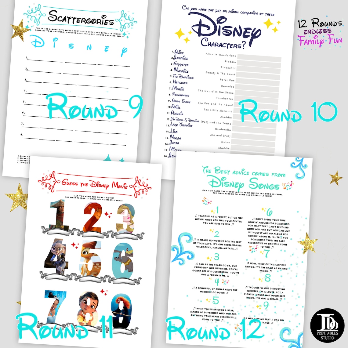 The Disney Quiz Games Bundle / Family Fun Trivia / Kids | Etsy