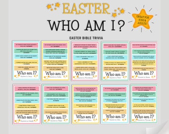 Printable Easter Game Cards / Easter Who Am I Activity / Easter Kids Activity / Easter Family Game/ Bible Trivia /Easter Story/ Easter Fun !