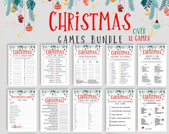 May include: A printable Christmas games bundle with 12 different games. The games include "Christmas A to Z Word Race", "Christmas This or That", "Christmas Scattergories", "Christmas Around the World", "Christmas What's on Your Phone", "My Christmas Hopes for You", "Christmas?", "Christmas Finish My Phrase", "Christmas? Holiday Gift Exchange Rice Game", "Christmas Scavenger Hunt", "Christmas Word Scramble", "Believe in the Magic of Christmas", and "Christmas Word Search".