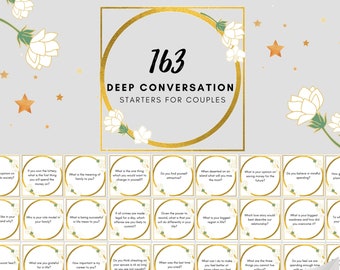 Printable Deep Conversation Starter Question Cards for Couples / Lockdown Date Night Activity / Couples Date night Questions/ Download Now!