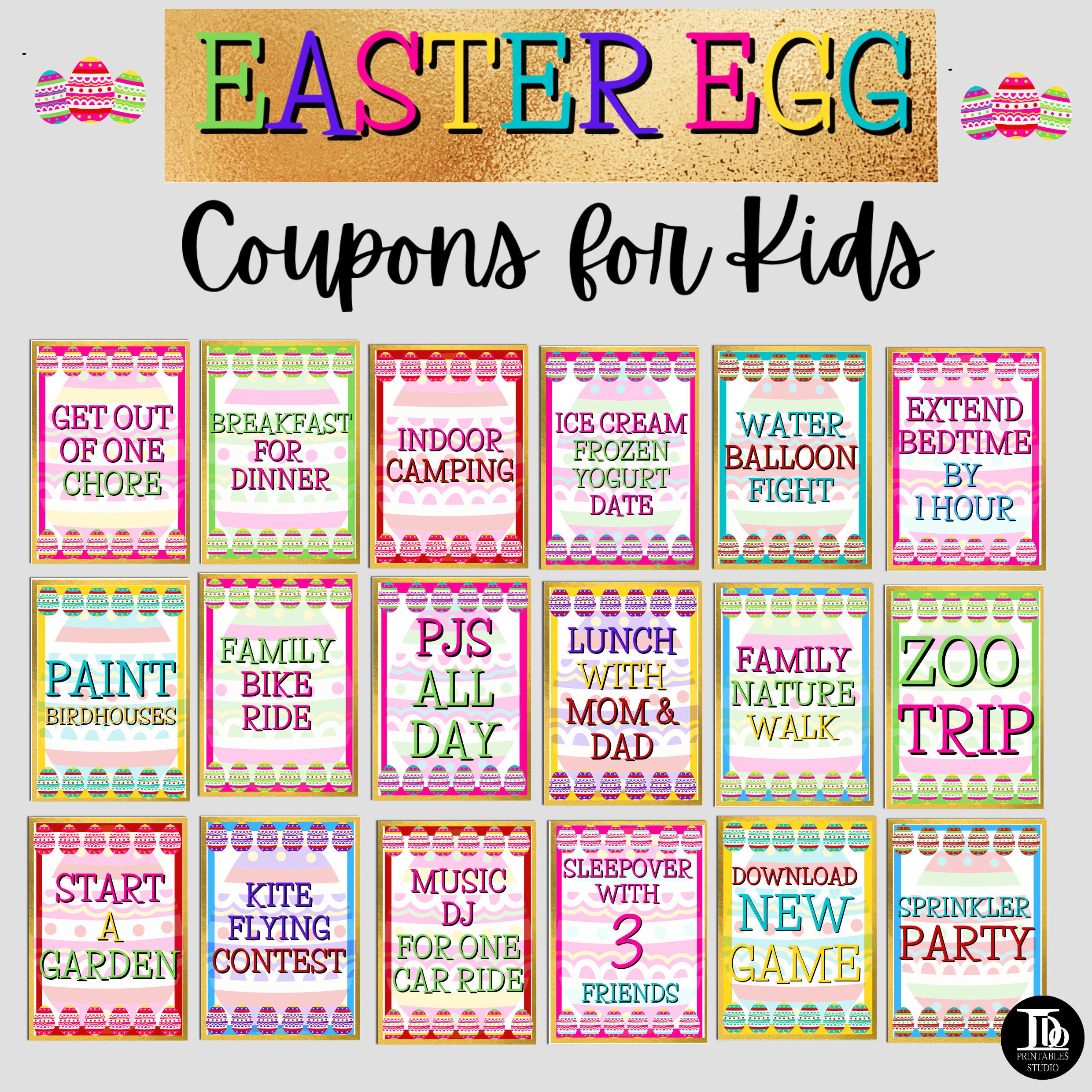 Easter Egg Coupons for Kids / Easter Egg Treasure Hunt / Etsy