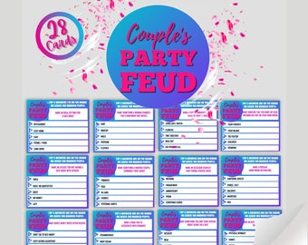 Couple&#39;s Party Feud / Family Game / Date Night / Anniversary Party Game / Valentines Game Night / Couples Game Night / Adult Game Quiz