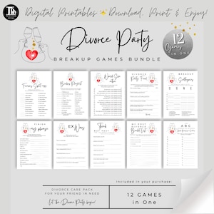 Divorce Party Games Bundle | Printable Breakup Party Games | Newly Single Girls Night Game | Newly Single Celebration | Breakup Care Package