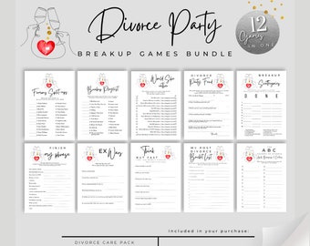 Divorce Party Games Bundle | Printable Breakup Party Games | Newly Single Girls Night Game | Newly Single Celebration | Breakup Care Package