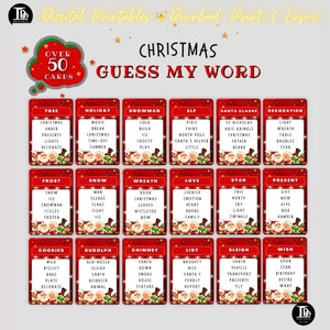 Cartes de jeu de mots de Noël imprimables | Jeu de Fête de Noël | Jeu de zoom de vacances | Activité de Noël amusante pour toute la famille | Télécharger maintenant!
