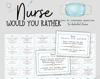 Nurse Would You Rather Party Icebreakers | Nurse Party Funny Conversation Prompts Hospital Party Nurse Retirement or Induction Day Activity