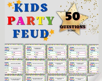 Printable Kids Friendly Feud Party Game / Kids activity / lockdown activity / Childrens Birthday Game / Fun Kids Birthday Party Game!