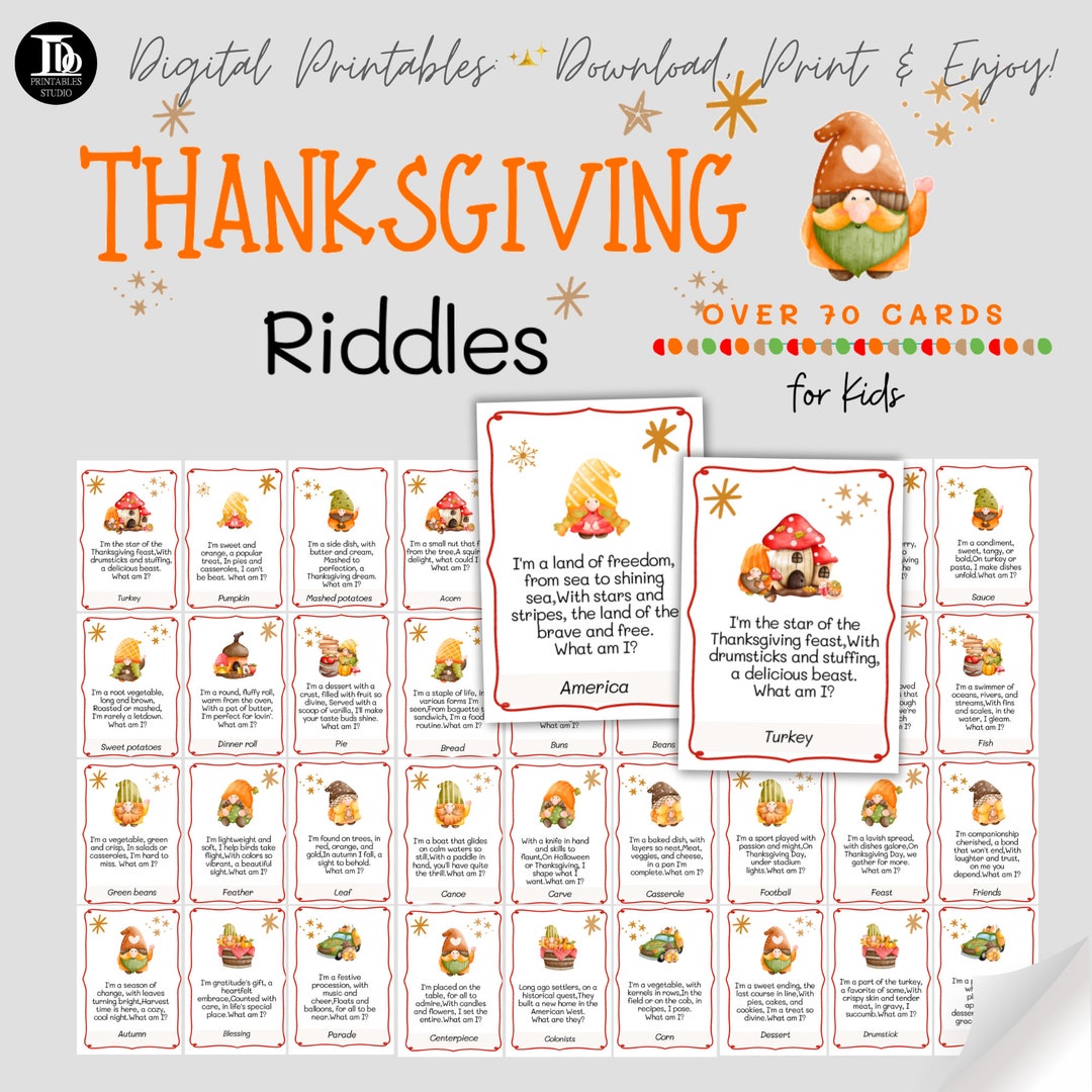 Thanksgiving Dinner Table Riddles for Kids Family Friendly Thanksgiving