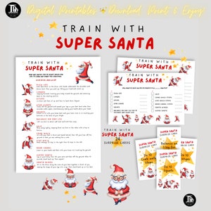 Super Santa Stay fit Activiteitenbundel voor kinderen | Leuke kinderoefeningen voor binnen of buiten | Vakantiespellen | Afdrukbare kerstkaarten Ho! Hé! Hé!