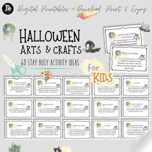 Idee per attività di arti e mestieri di Halloween per bambini / Schede attività stampabili per barattolo di noia di Halloween per bambini Risorsa per l'insegnante di istruzione domiciliare
