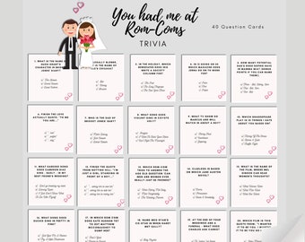Rom Com Quiz / Chick Flick Quiz / Rom com Trivia / Girls Night In Game / Bridal Shower Game / Bridal Party / Friends Quiz/ Chick Flick Game!
