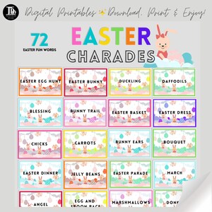 Easter Charades Game Cards / Easter Games / Easter Activity Cards / Family Games / Kids and Adults Easter Activity / Easter Printable Game