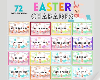 Easter Charades Game Cards / Easter Games / Easter Activity Cards / Family Games / Kids and Adults Easter Activity / Easter Printable Game