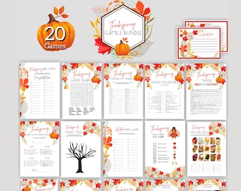 Ultimate Thanksgiving Games Bundle | Fun Thanksgiving Party Games Printable | Family Fun Trivia | Friendly Brainteasers & Gratitude Games!