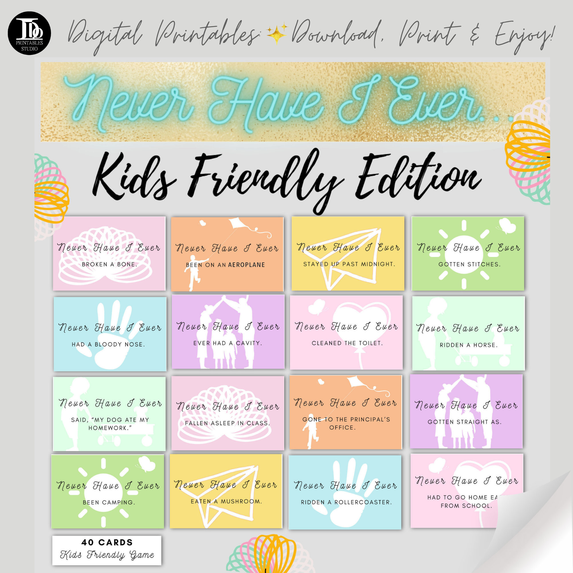 Kids Friendly Edition Never Have I Ever / Kids Activity / Class Game ...