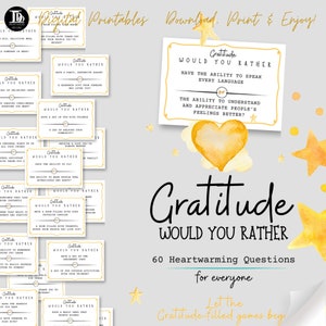 Dankbaarheid IJsbrekerkaarten Thanksgiving-dinertafel Gespreksstarters Gezinnen om dankbaarheid met kinderen te bespreken Handelingen van geven en vriendelijkheid