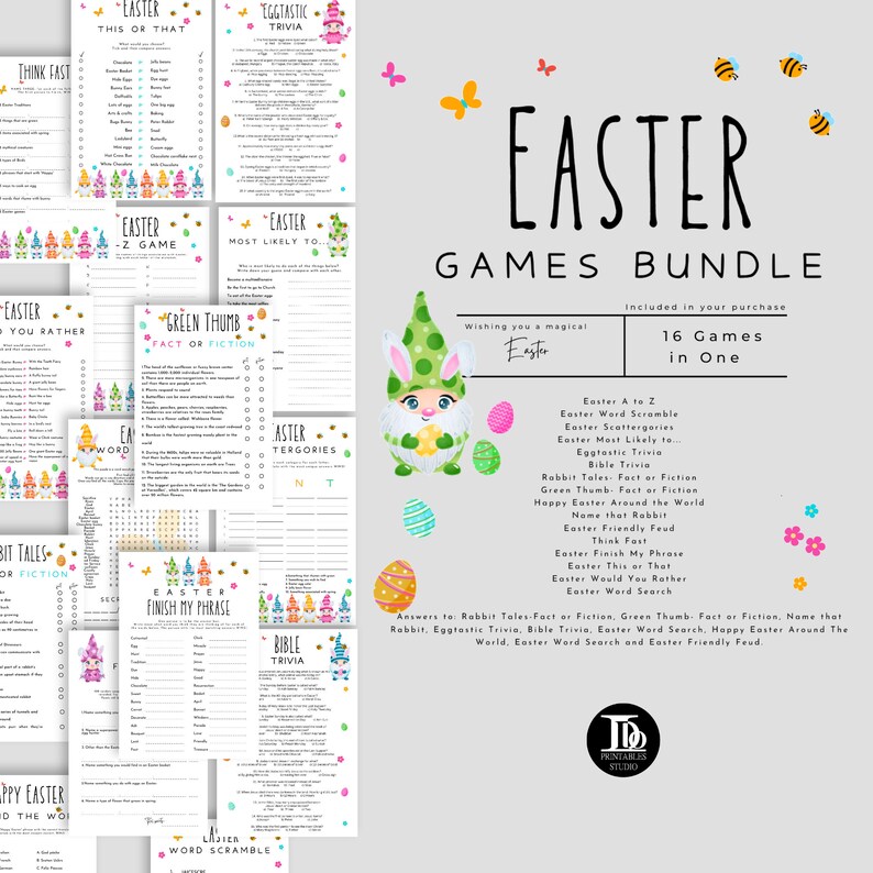 Easter Games and Activities Bundle | Printable Family Friendly Games ...