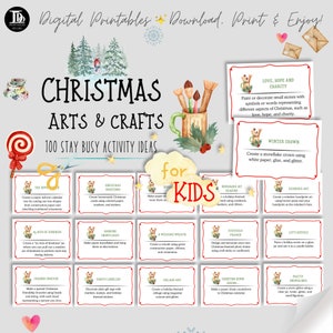 Weihnachten Kunst und Handwerk Langeweile Jar Aktivität Ideen für Kinder | Druckbare Weihnachts Homeschooling Aufgabenkarten | Kreatives Basteln für Kinder