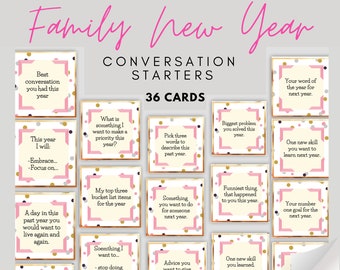 New Year Conversation Starters / New Year Printable / New Year Games / New Years Eve Printables / New Years Eve Conversation Starters
