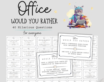 Office Would You Rather Icebreakers for Staff | Printable Hilarious Conversation Prompt Cards | Office Teambuilding Games | Office Party Fun