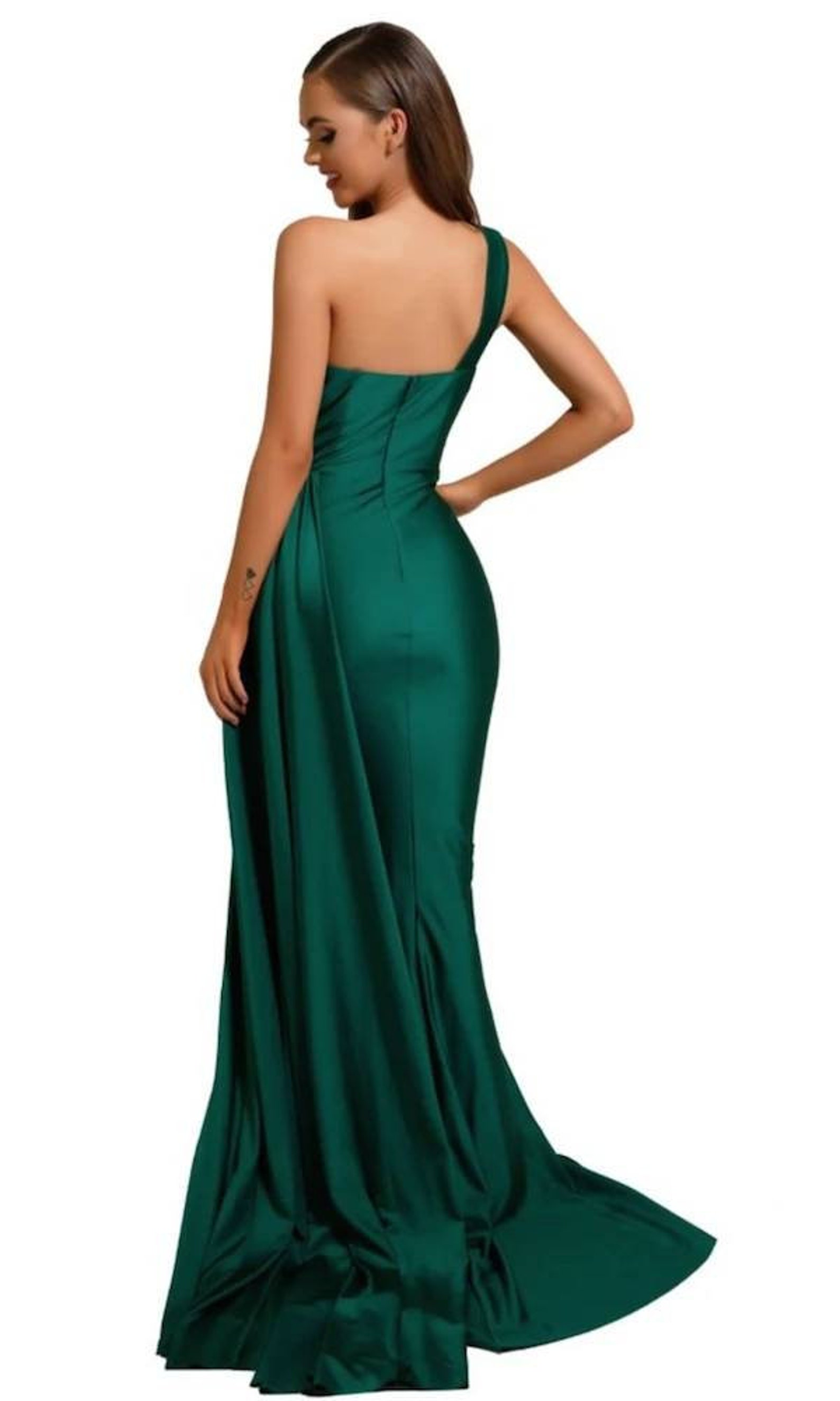 Long Green silk wedding dressprom reception gownmaid of Etsy
