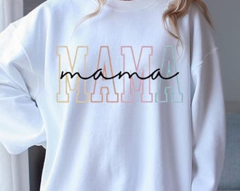 Mama Crewneck Sweatshirt | Cozy Mom Life Pullover | Minimalist Mom Sweatshirt