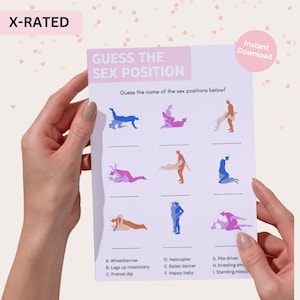 Guess the Sex Position | Bachelorette X-Rated Party Game | Galentines Day | Instant Download Printable | Hen Party Activities | Adult Only |