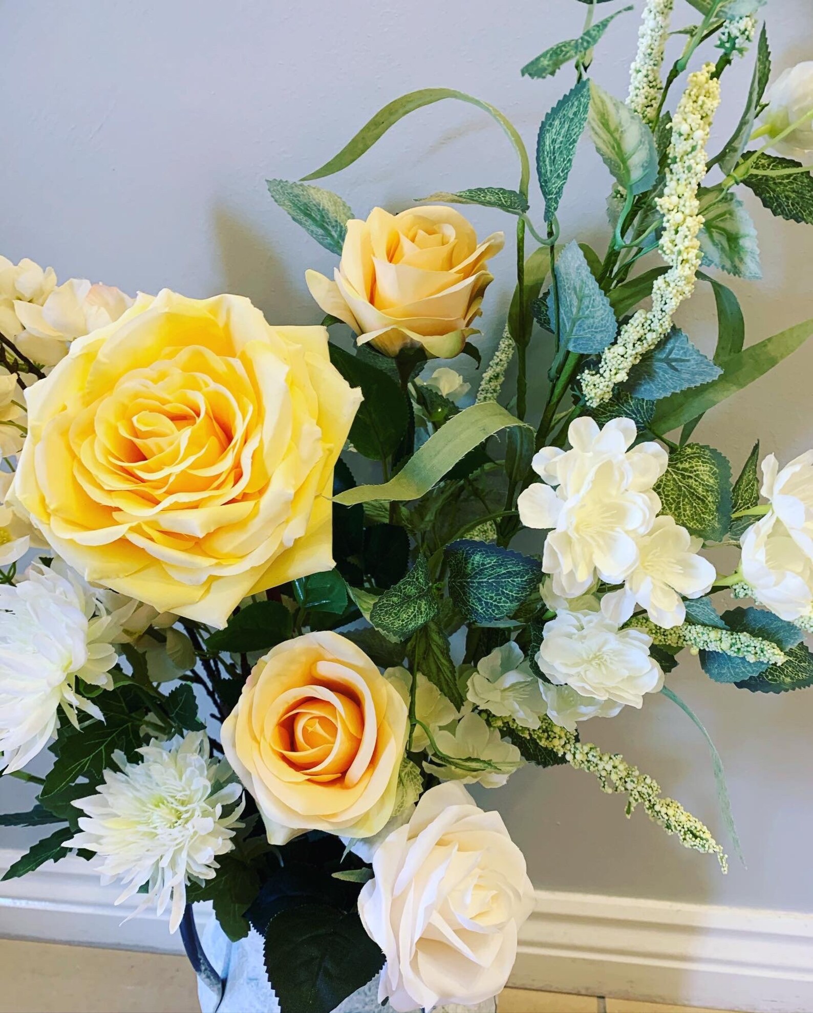 Beautiful handmade artificial flower arrangement in rustic Etsy