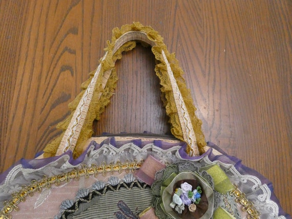 Vintage Hand Made Purse Pretty with Bows, Ribbons… - image 4