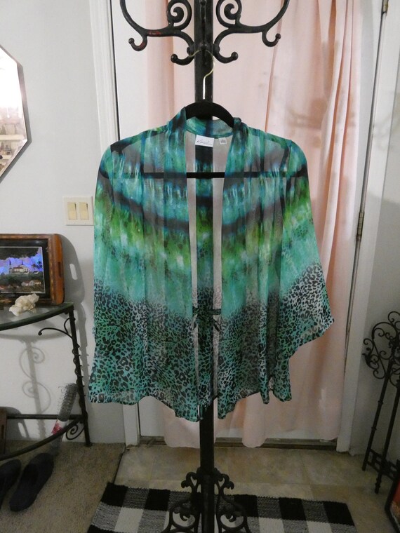 Vintage Kim Rogers Chiffon Tie Back Top or Topper.